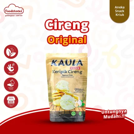 Kaula Snack - Keripik Cireng Tapioca Chips Original Garlic 80gr