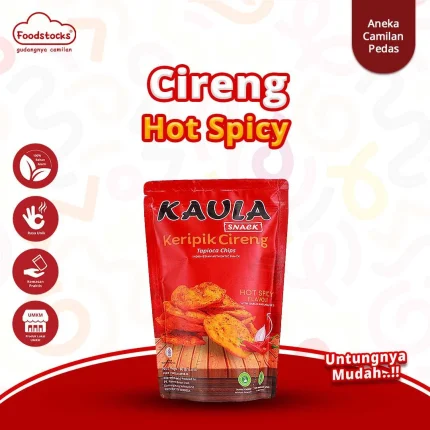 Kaula Snack - Keripik Cireng Tapioca Chips Rasa Hot Spicy 80gr