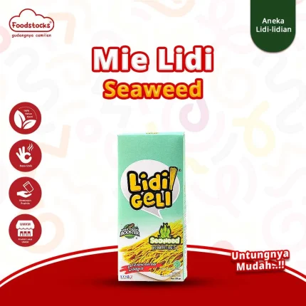 Lidi Geli - Mie Lidi Rasa Rumput Laut Gurih Renyah 90gr
