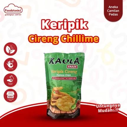 Kaula Snack - Keripik Cireng Tapioca Chips Rasa Chili Lime 80gr