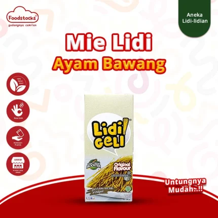 Lidi Geli - Mie Lidi Rasa Original Ayam Bawang Gurih Renyah 90gr